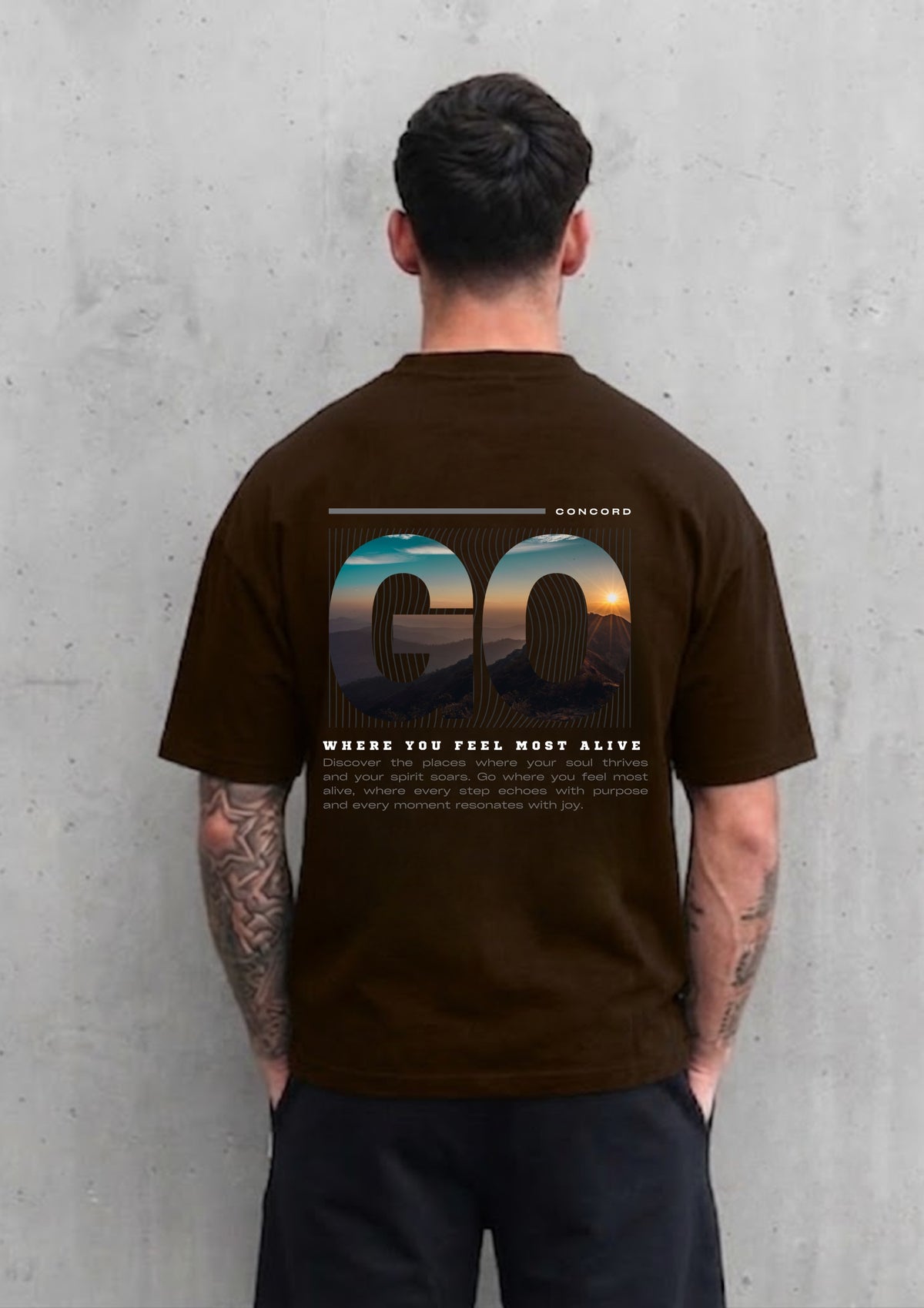Go Where You Feel Most Alive Graphic Oversized T-Shirt | 220 GSM | 100% Cotton