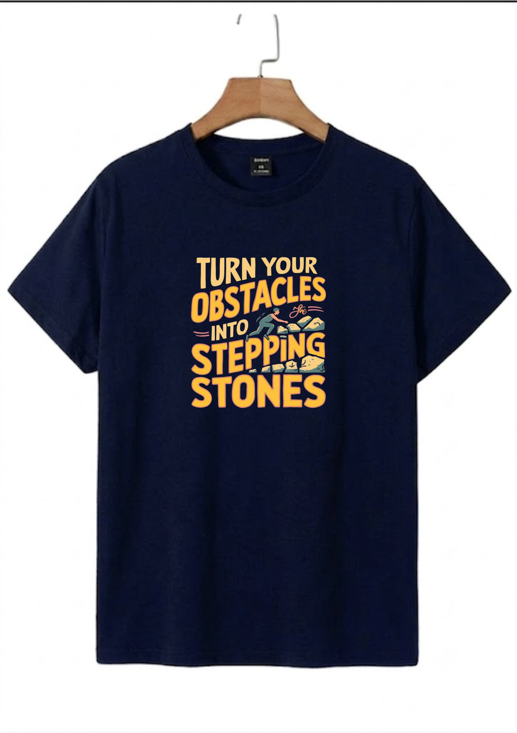 Turn Your Obstacles Into Stepping Stones Regular T-Shirt | 180 GSM | 100% Cotton