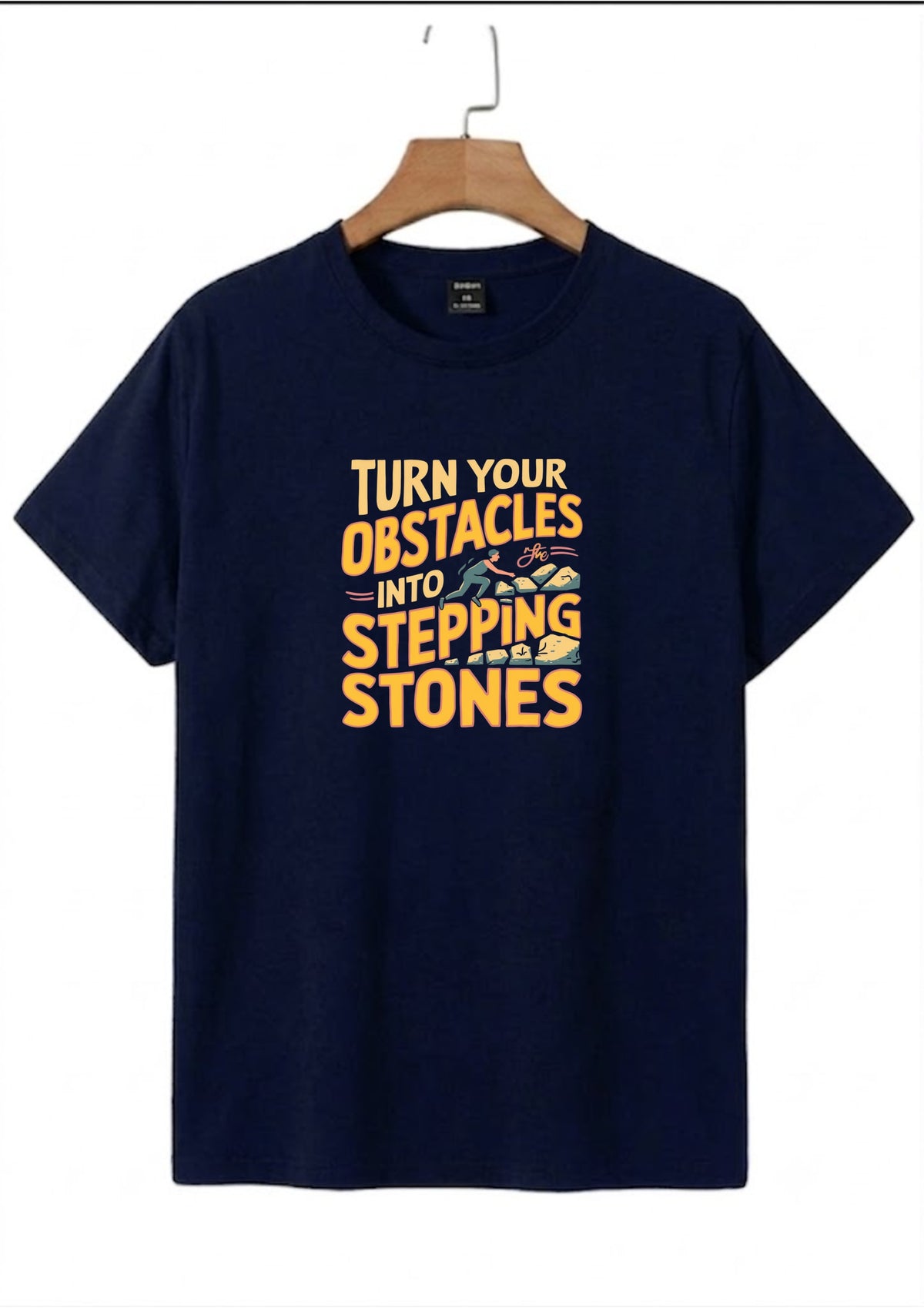 Turn Your Obstacles Into Stepping Stones Regular T-Shirt | 180 GSM | 100% Cotton