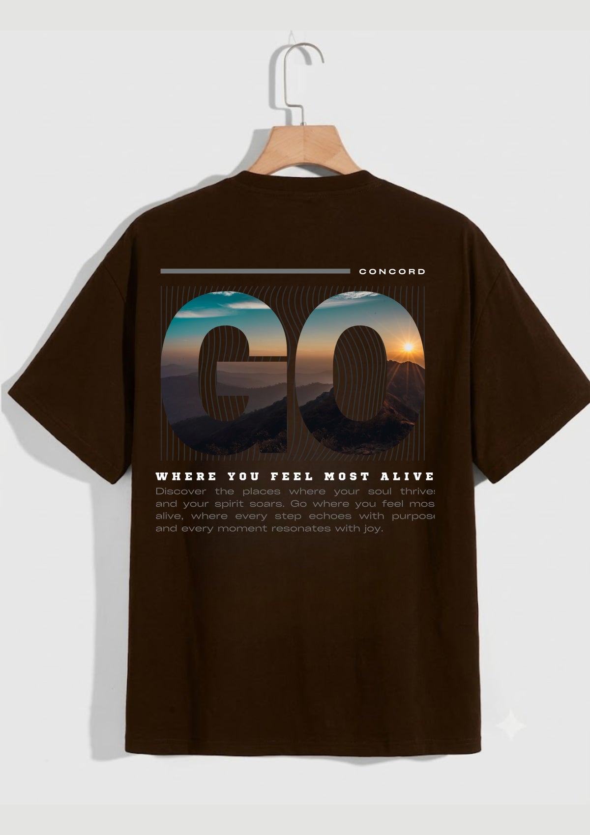 Go Where You Feel Most Alive Graphic Oversized T-Shirt | 220 GSM | 100% Cotton