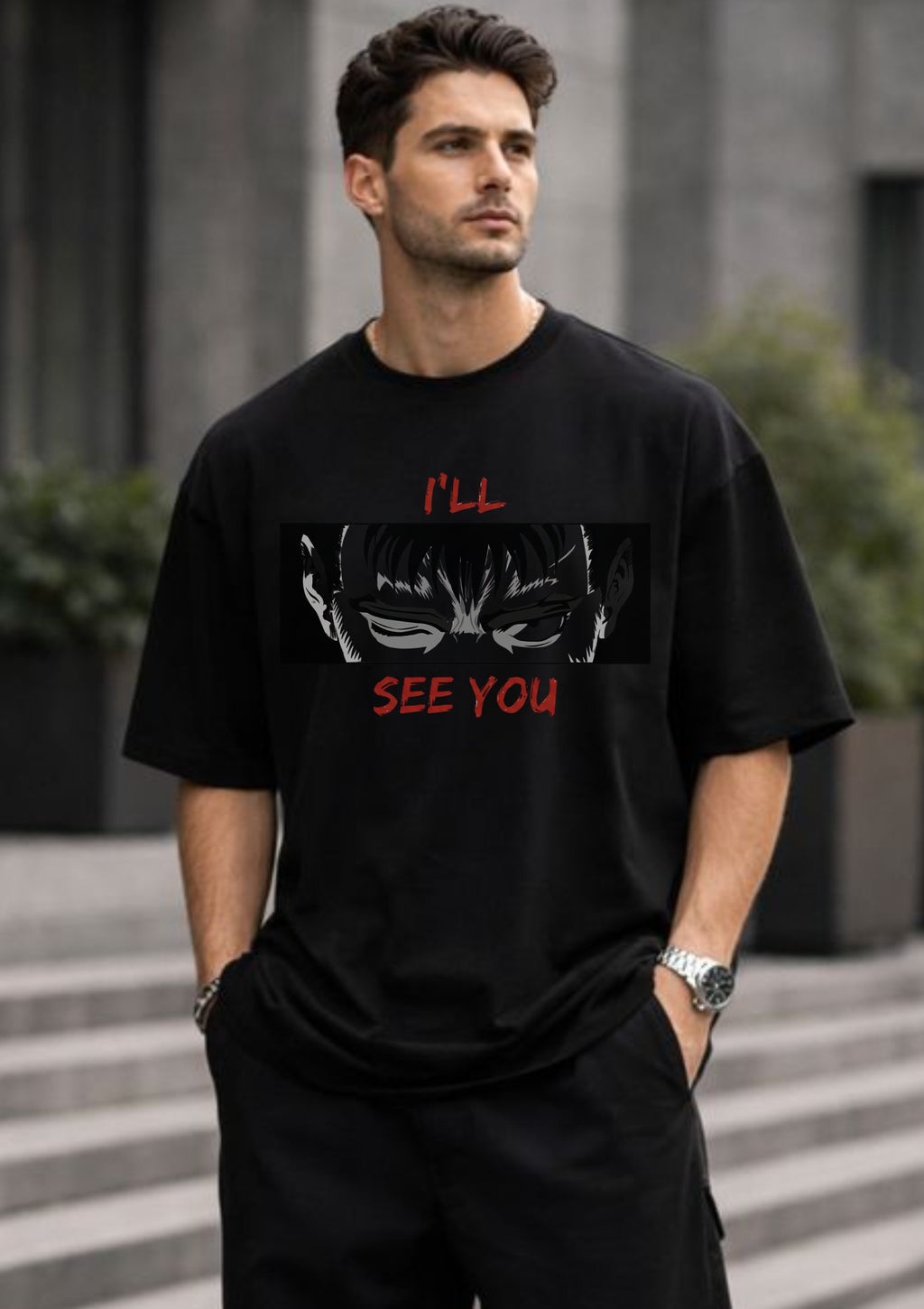 I'll See You Graphic Oversized T-Shirt | 220 GSM | 100% Cotton
