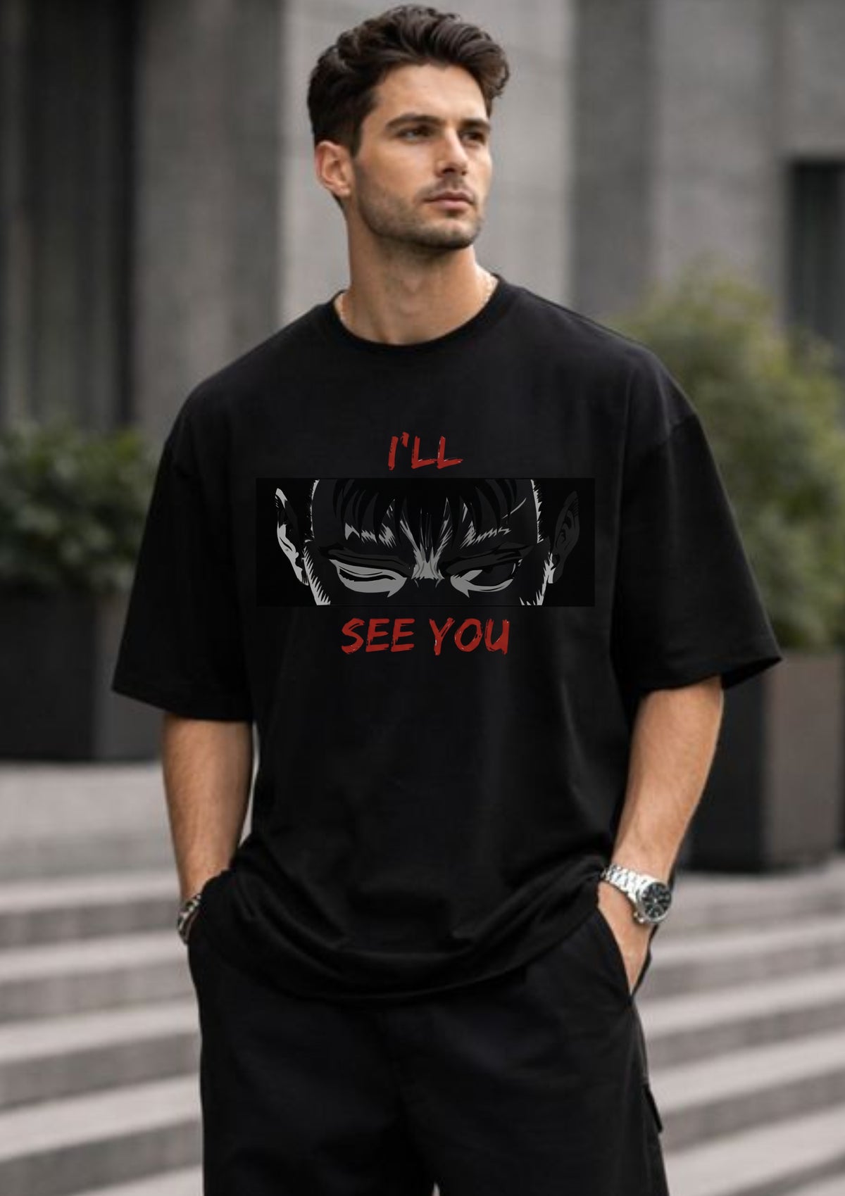 I'll See You Graphic Oversized T-Shirt | 220 GSM | 100% Cotton
