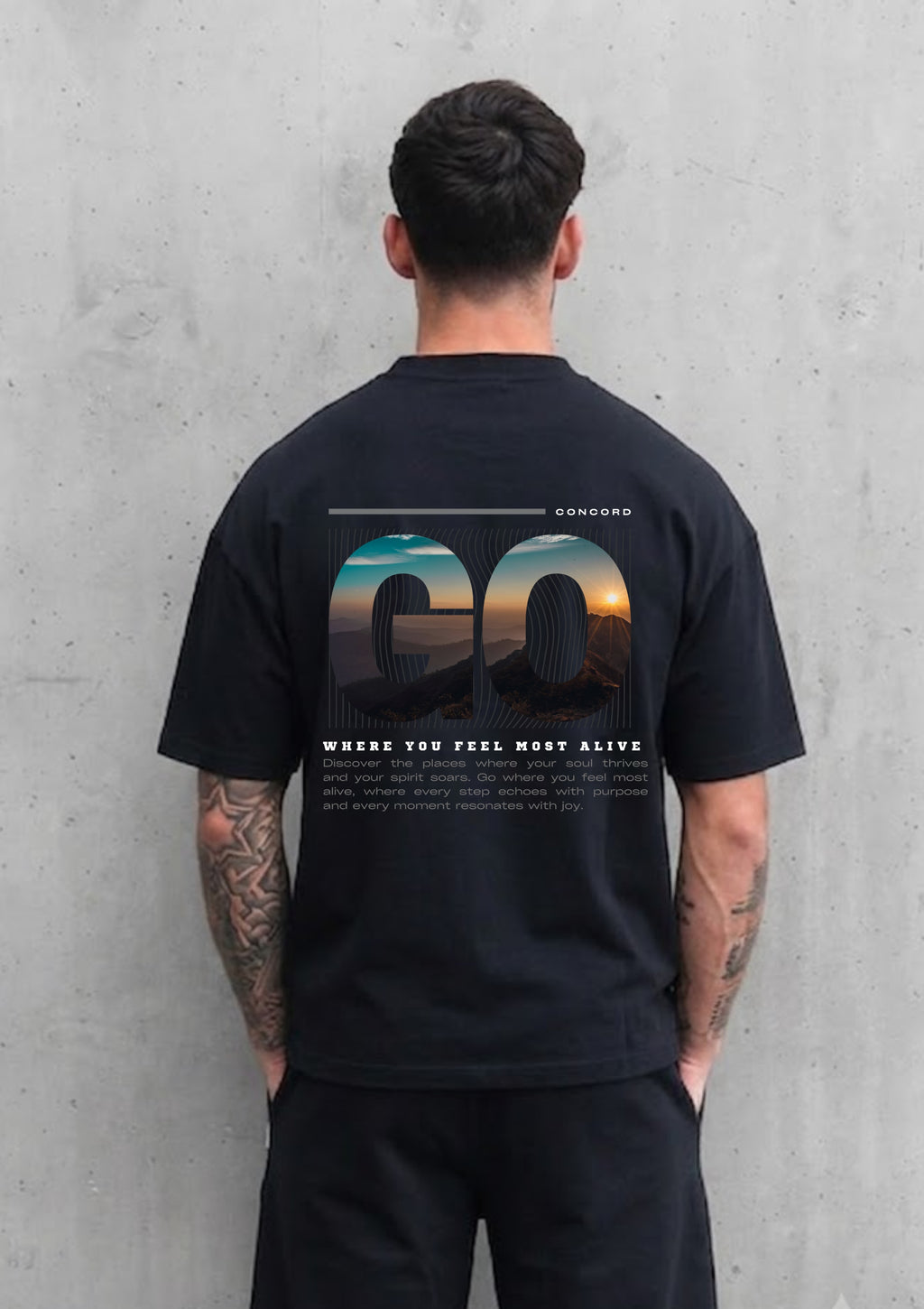 Go Where You Feel Most Alive Graphic Oversized T-Shirt | 220 GSM | 100% Cotton