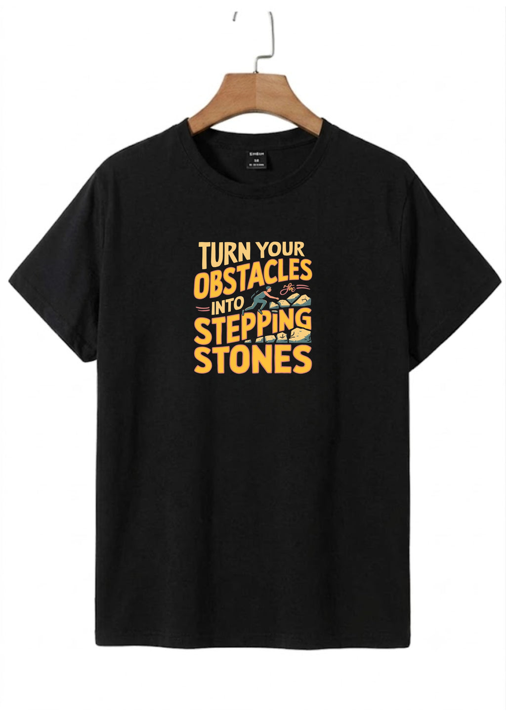 Turn Your Obstacles Into Stepping Stones Regular T-Shirt | 180 GSM | 100% Cotton
