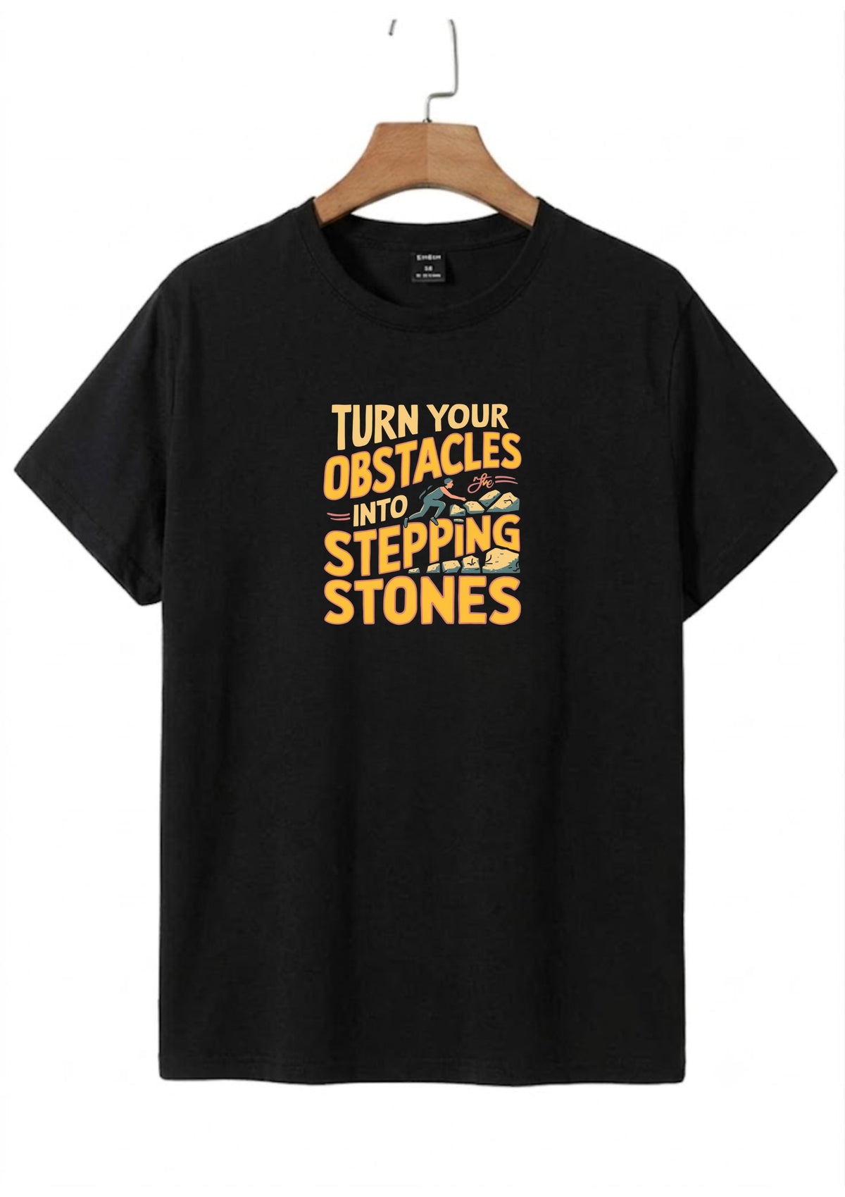 Turn Your Obstacles Into Stepping Stones Regular T-Shirt | 180 GSM | 100% Cotton