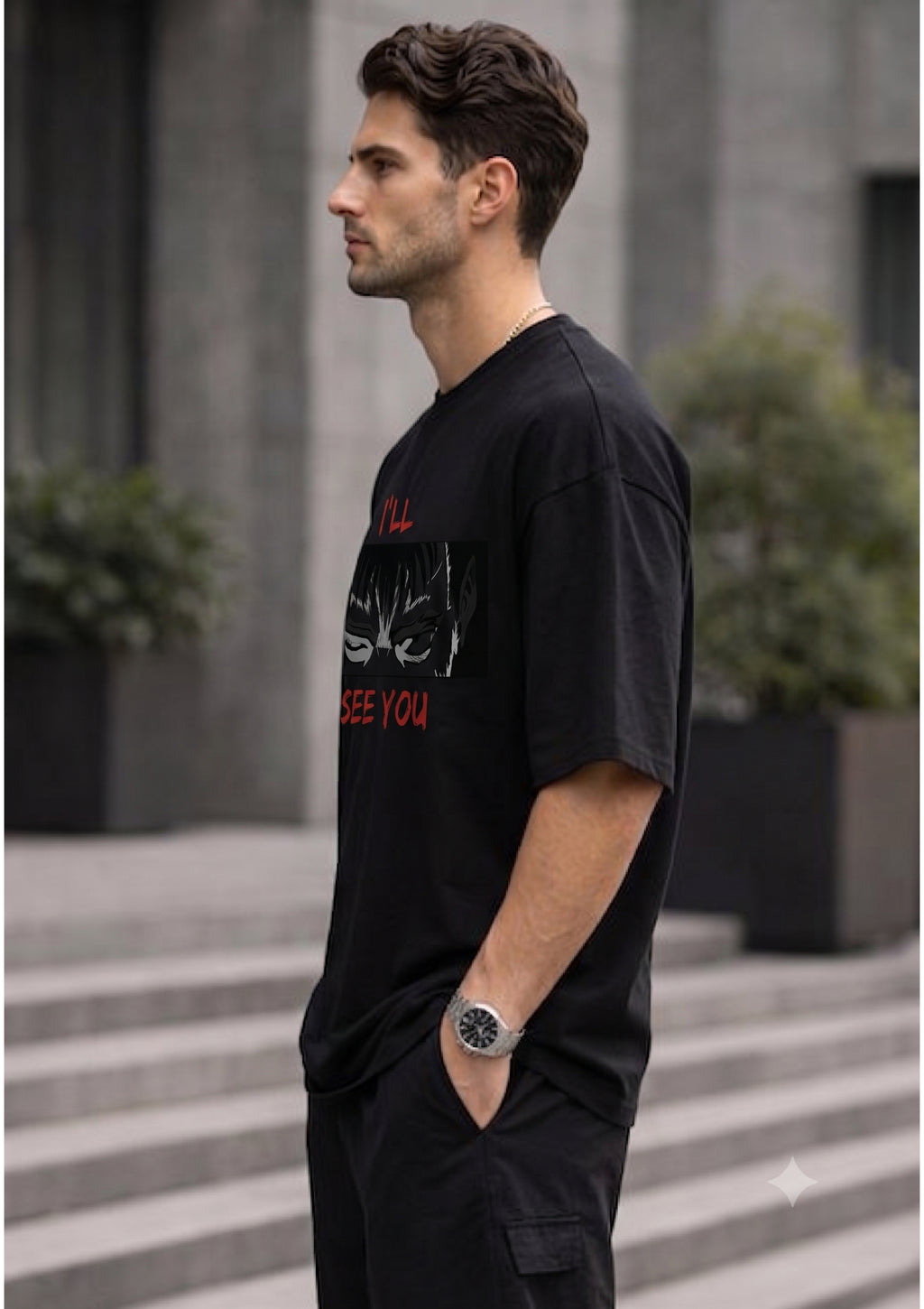 I'll See You Graphic Oversized T-Shirt | 220 GSM | 100% Cotton