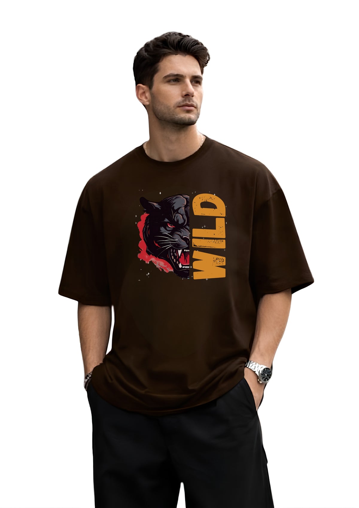 Wild Graphic Oversized T-Shirt | 220 GSM | 100% Cotton