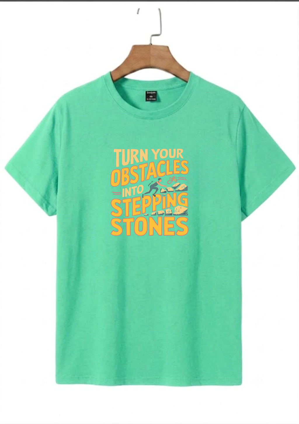 Turn Your Obstacles Into Stepping Stones Regular T-Shirt | 180 GSM | 100% Cotton