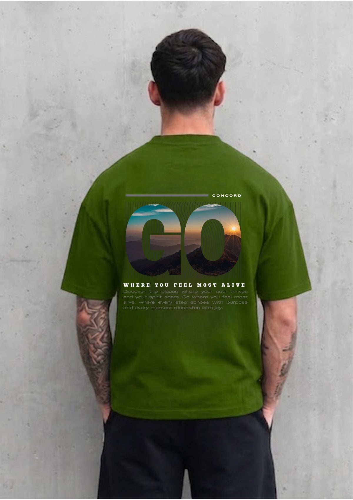Go Where You Feel Most Alive Graphic Oversized T-Shirt | 220 GSM | 100% Cotton