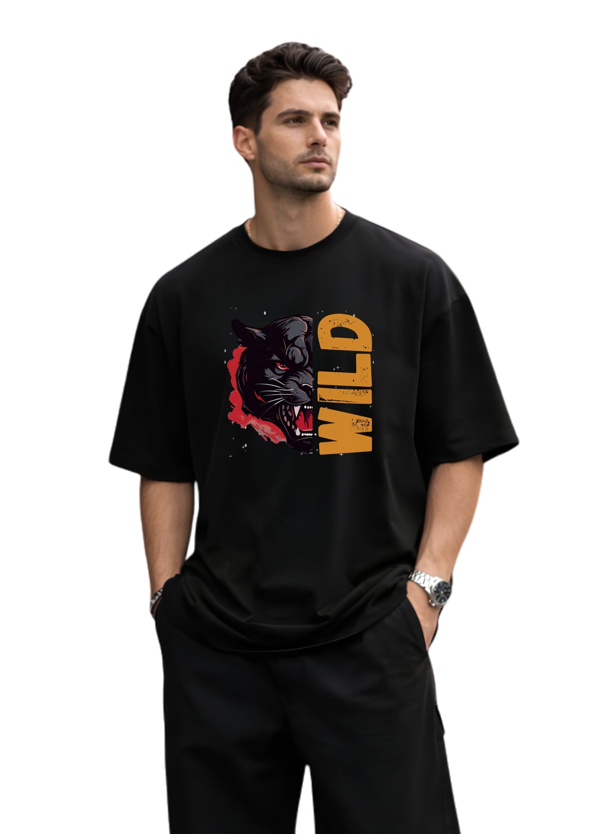 Wild Graphic Oversized T-Shirt | 220 GSM | 100% Cotton
