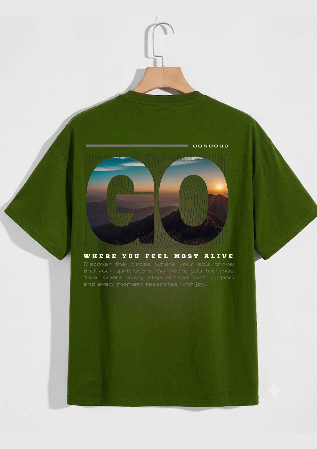 Go Where You Feel Most Alive Graphic Oversized T-Shirt | 220 GSM | 100% Cotton