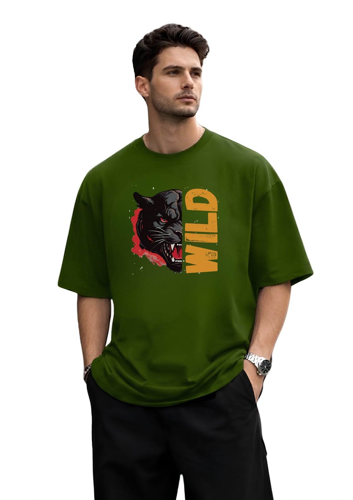 Wild Graphic Oversized T-Shirt | 220 GSM | 100% Cotton
