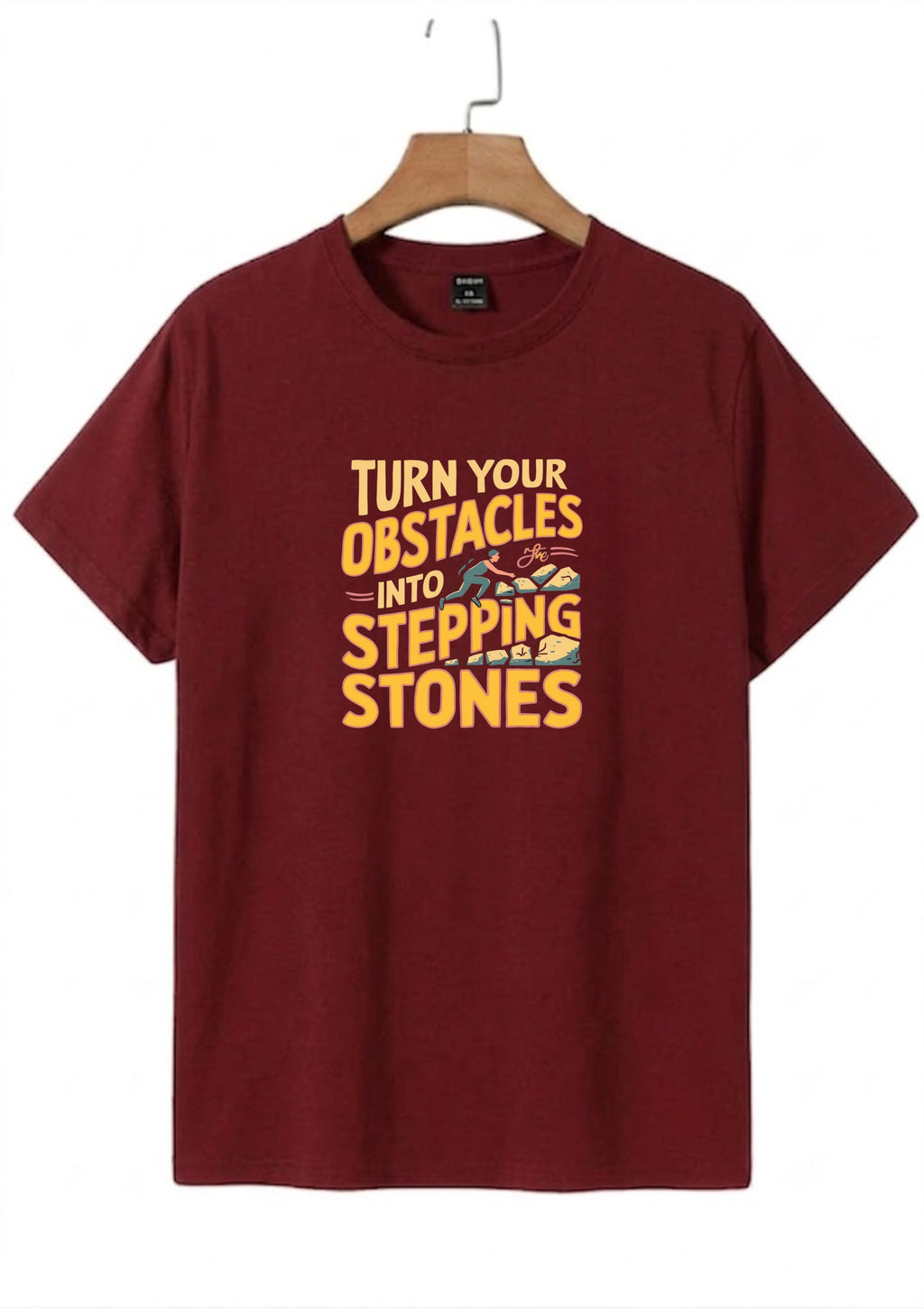 Turn Your Obstacles Into Stepping Stones Regular T-Shirt | 180 GSM | 100% Cotton