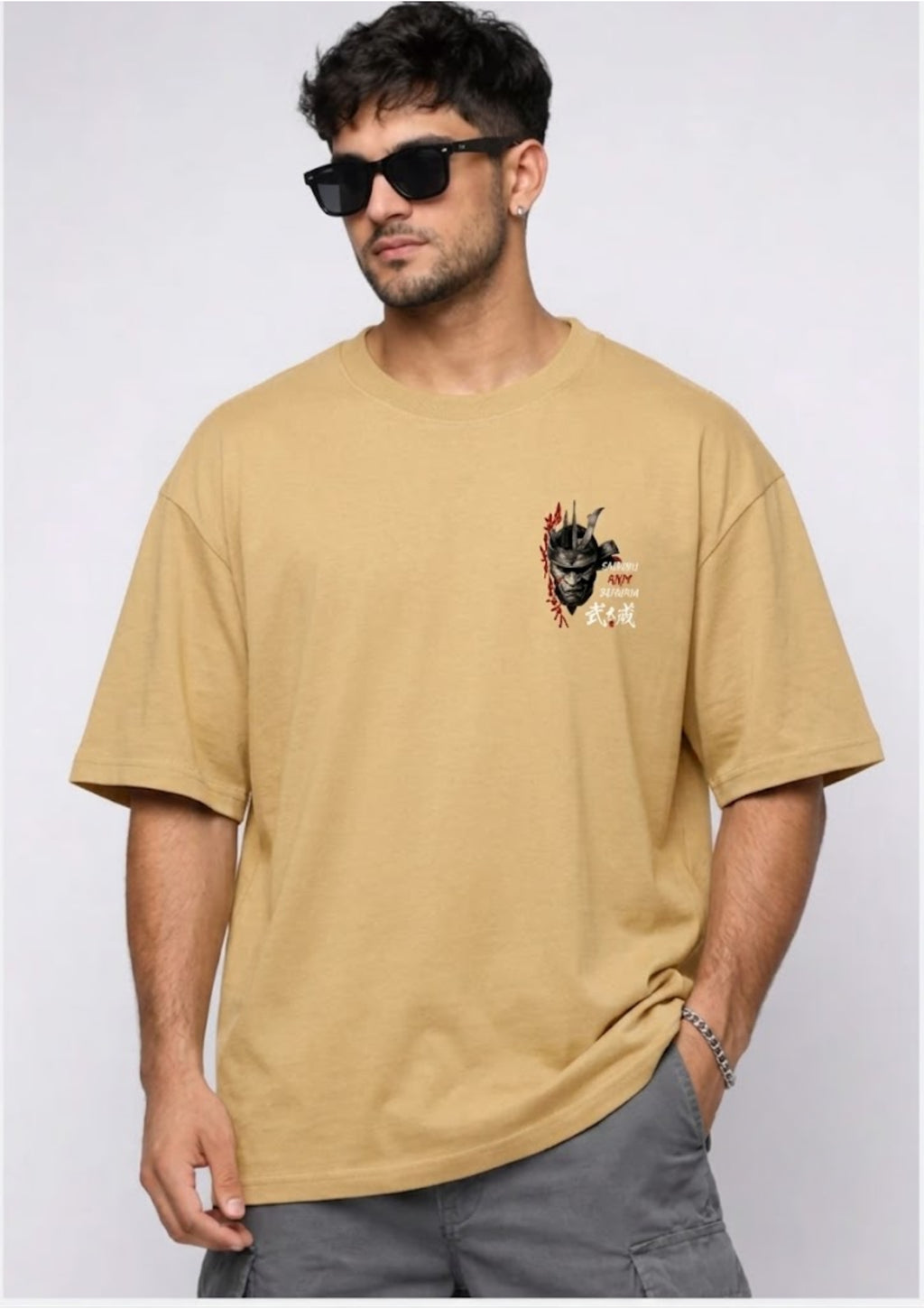 Japanese Warrior Graphic Oversized T-Shirt | 220 GSM | 100% Cotton