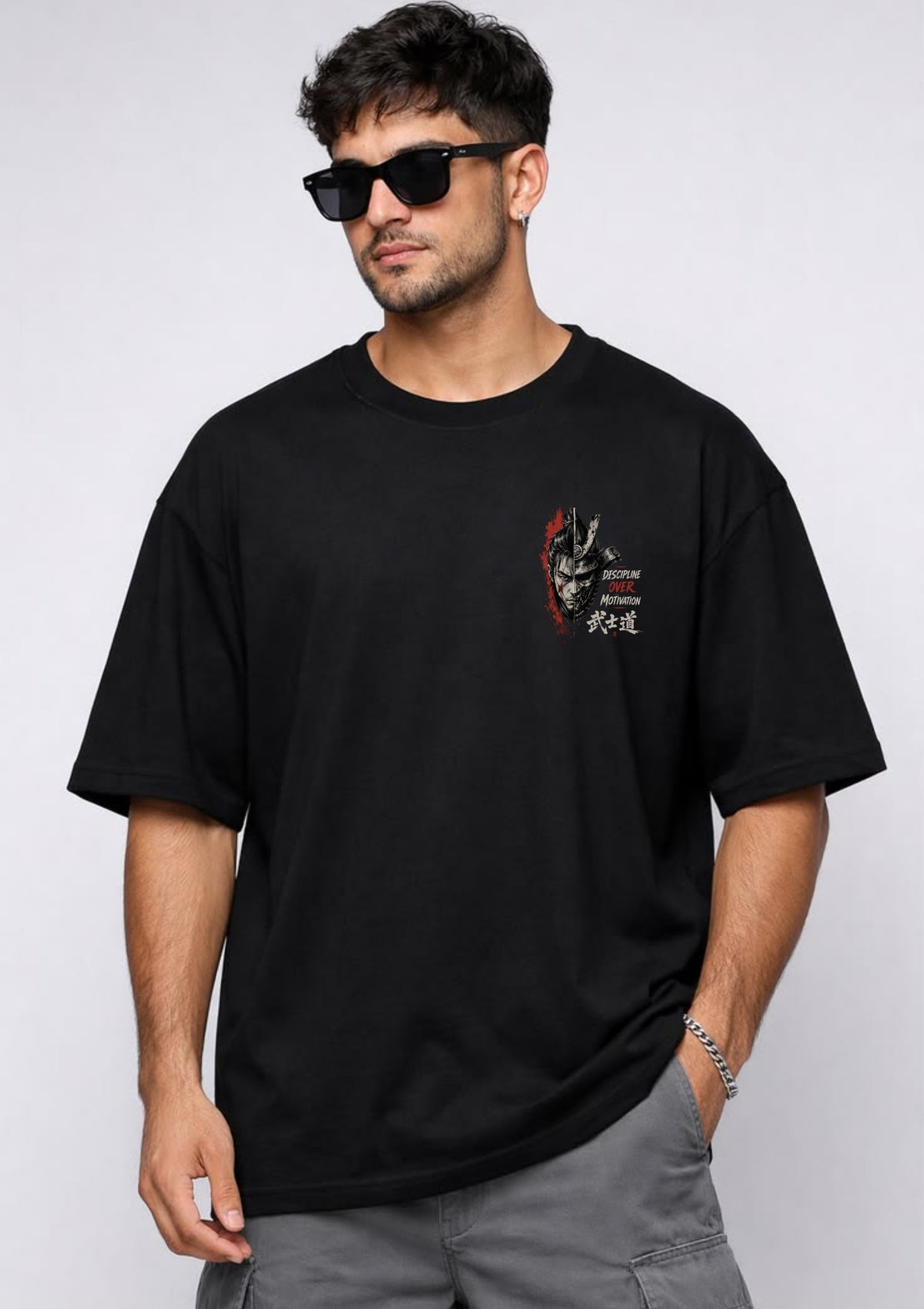 Japanese Warrior Graphic Oversized T-Shirt | 220 GSM | 100% Cotton