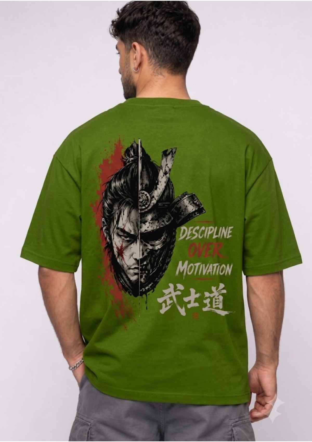 Japanese Warrior Graphic Oversized T-Shirt | 220 GSM | 100% Cotton