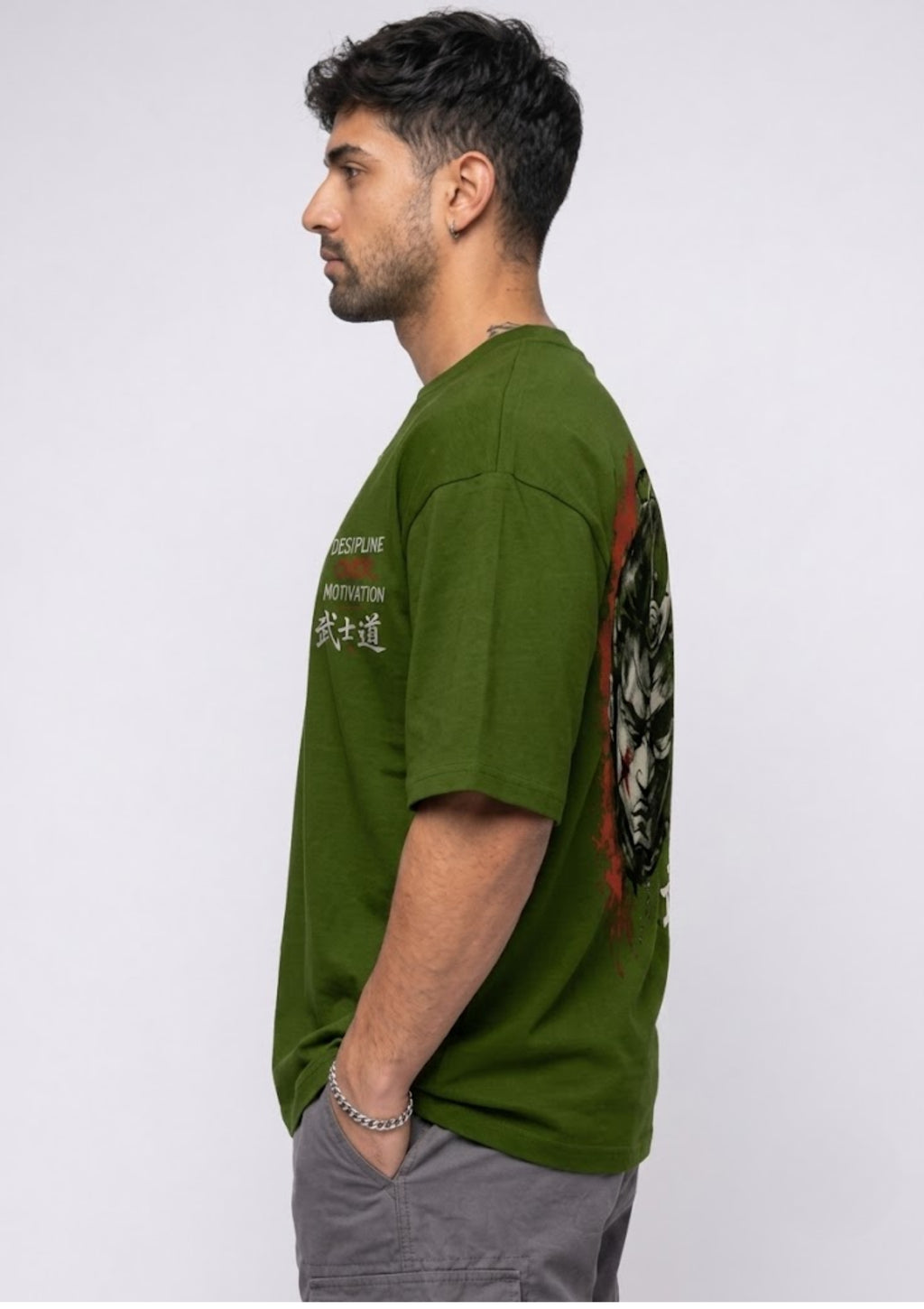 Japanese Warrior Graphic Oversized T-Shirt | 220 GSM | 100% Cotton