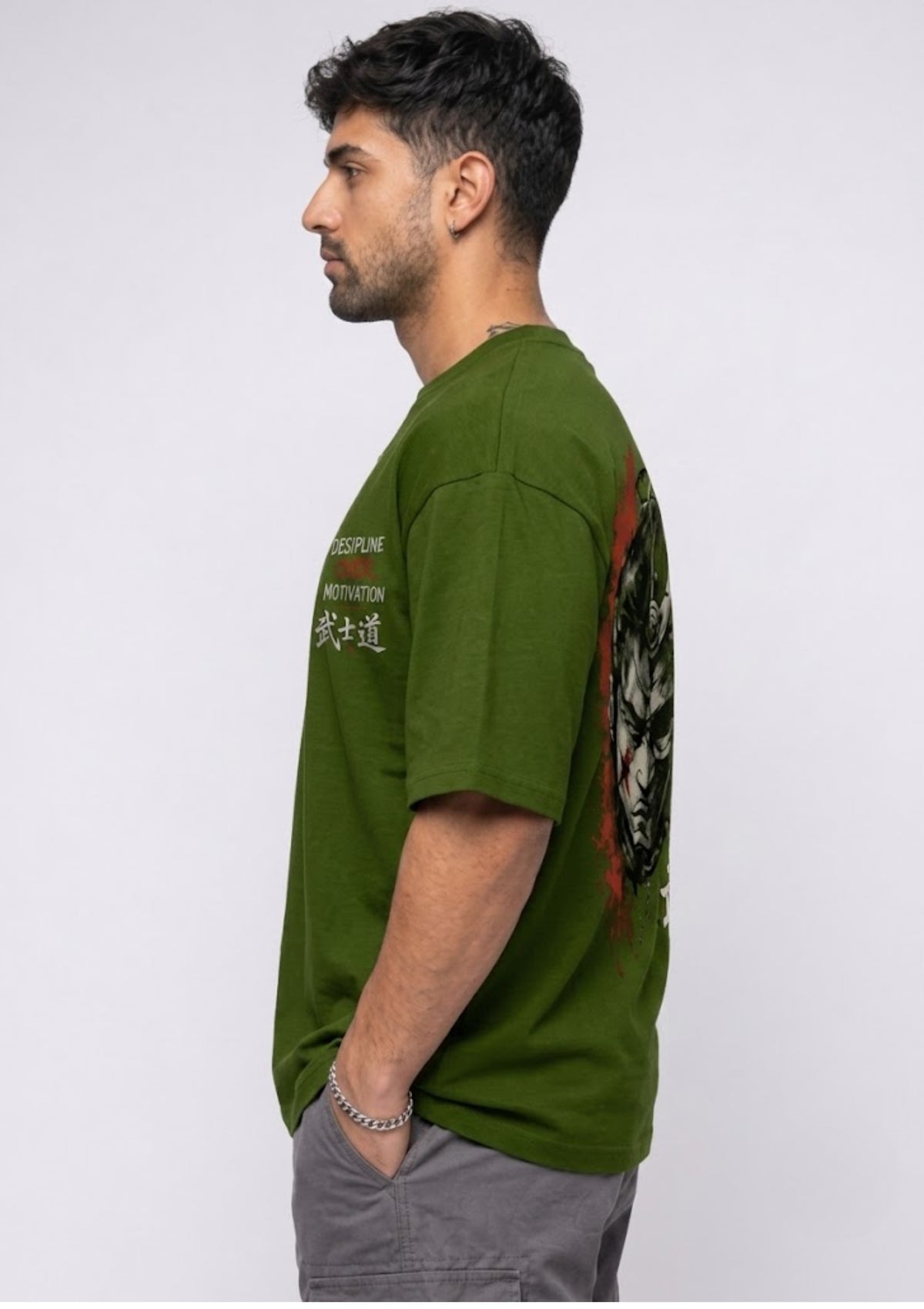 Japanese Warrior Graphic Oversized T-Shirt | 220 GSM | 100% Cotton