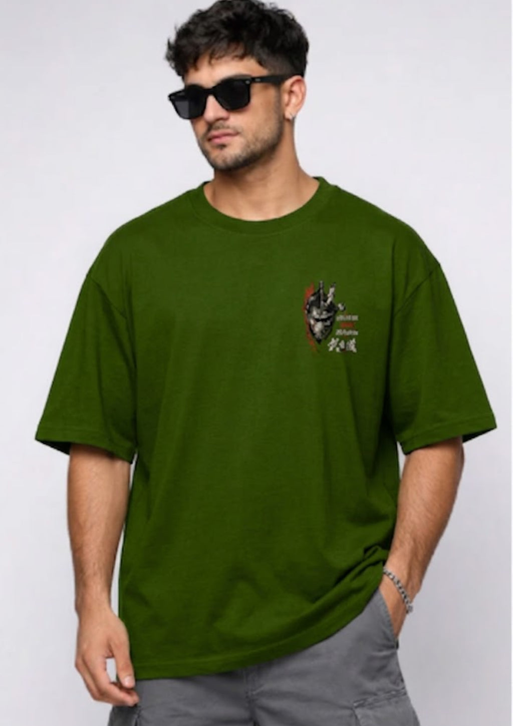 Japanese Warrior Graphic Oversized T-Shirt | 220 GSM | 100% Cotton