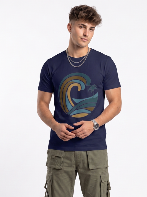 Coconut Tree Swirl Regular T-Shirt | 180 GSM | 100% Cotton