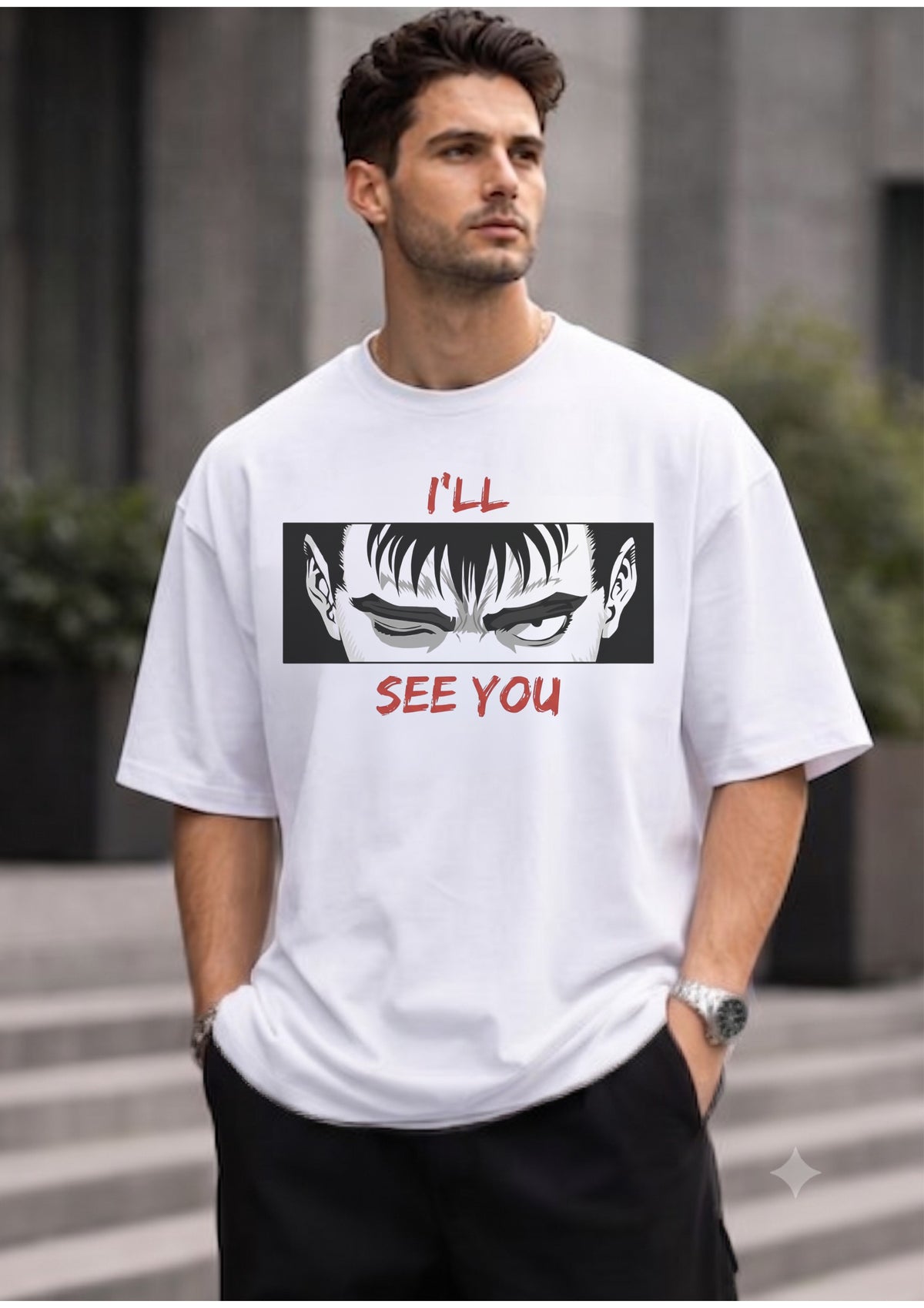 I'll See You Graphic Oversized T-Shirt | 220 GSM | 100% Cotton