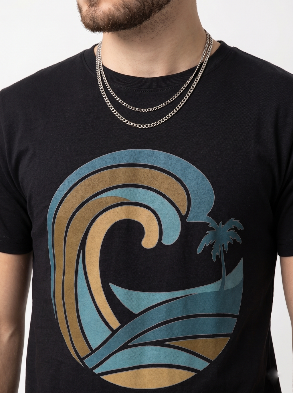 Coconut Tree Swirl Regular T-Shirt | 180 GSM | 100% Cotton